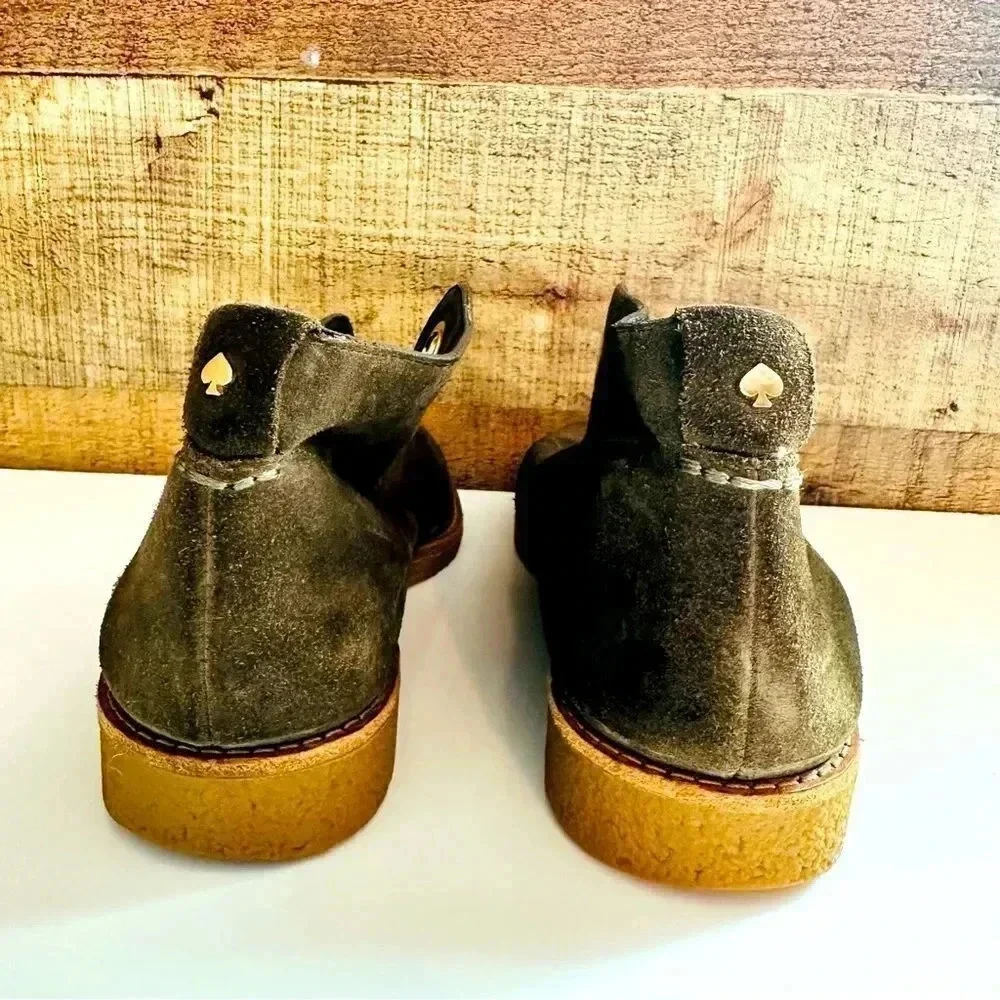 NWOT Kate Spade Barrow Chukka in Suede Olive Green Ankle Booties